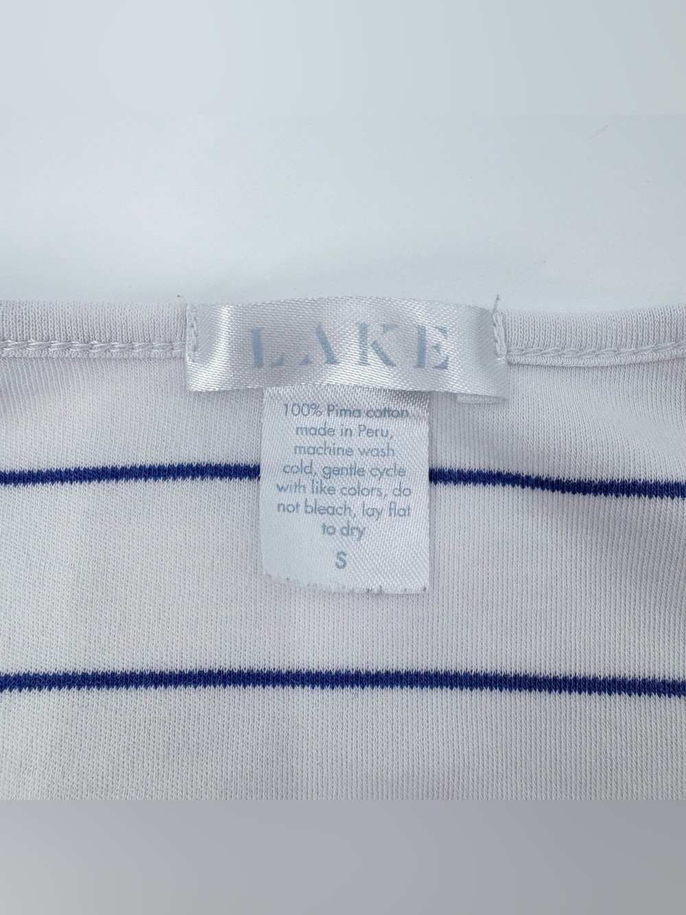 Lake White Blue Striped Short Sleeve Top & Cropped Pants PJ Set - Picture 3 of 14
